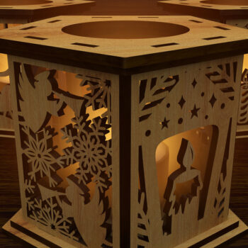 Intra απο ξύλο plywood 3mm-4mm πάχος - Πρότυπα χριστουγεννιάτικου φωτός τσαγιού Δίασταση 4x4 cm INTRAFABR-106147345 - Image 4