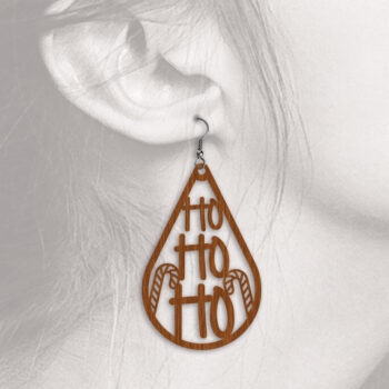 Intra απο ξύλο plywood 3mm-4mm πάχος - Χριστουγεννιάτικα σκουλαρίκια δάκρυ - Laser Cut Δίασταση 3x3 cm INTRAFABR-53893666 - Image 6