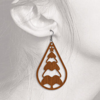 Intra απο ξύλο plywood 3mm-4mm πάχος - Χριστουγεννιάτικα σκουλαρίκια δάκρυ - Laser Cut Δίασταση 3x3 cm INTRAFABR-53893666 - Image 7