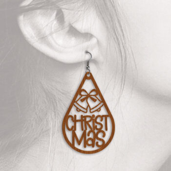 Intra απο ξύλο plywood 3mm-4mm πάχος - Χριστουγεννιάτικα σκουλαρίκια δάκρυ - Laser Cut Δίασταση 3x3 cm INTRAFABR-53893666 - Image 9