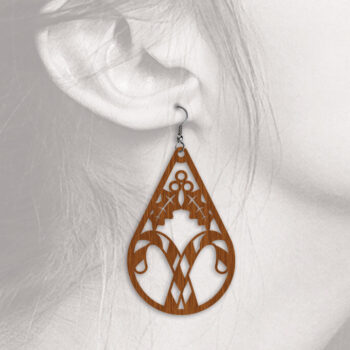 Intra απο ξύλο plywood 3mm-4mm πάχος - Χριστουγεννιάτικα σκουλαρίκια δάκρυ - Laser Cut Δίασταση 3x3 cm INTRAFABR-53893666 - Image 10