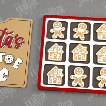 Intra απο ξύλο plywood 3mm-4mm πάχος - Χριστουγεννιάτικο Tic Tac Toe | Επιτραπέζιο παιχνίδι | CNC Δίασταση 15x15 cm INTRAFABR-107953642 - Image 1