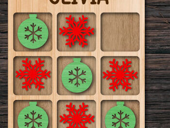 Intra απο ξύλο plywood 3mm-4mm πάχος - Χριστουγεννιάτικο παιχνίδι Tic Tac Toe Δίασταση 15x15 cm INTRAFABR-74879014 - Image 1