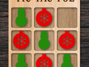 Intra απο ξύλο plywood 3mm-4mm πάχος - Χριστουγεννιάτικο παιχνίδι Tic Tac Toe Δίασταση 15x15 cm INTRAFABR-74879035 - Image 1