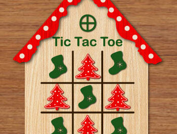 Intra απο ξύλο plywood 3mm-4mm πάχος - Χριστουγεννιάτικο παιχνίδι Tic Tac Toe Laser Cut Δίασταση 15x15 cm INTRAFABR-79781654 - Image 4