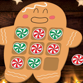 Intra απο ξύλο plywood 3mm-4mm πάχος - Χριστουγεννιάτικο παιχνίδι Tic Tac Toe Laser Cut  Δίασταση 15x15 cm INTRAFABR-107840071 - Image 1