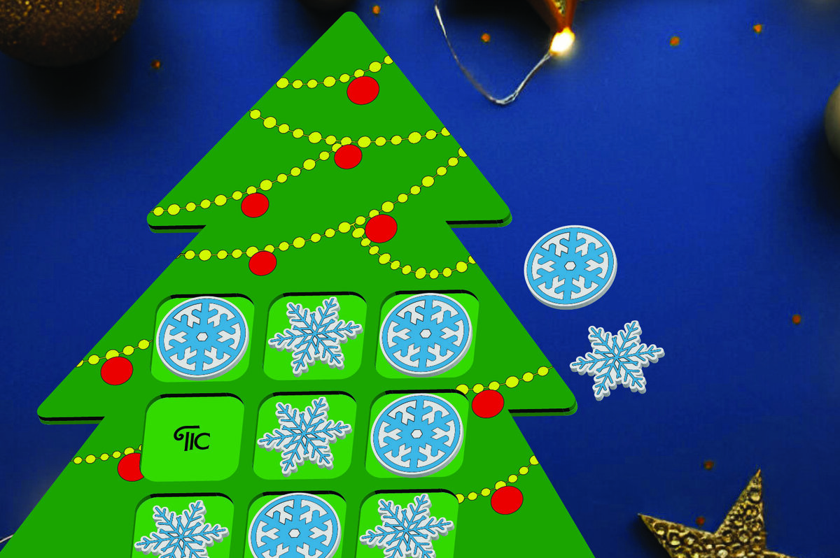 Intra απο ξύλο plywood 3mm-4mm πάχος - Χριστουγεννιάτικο παιχνίδι Tic Tac Toe Laser Cut  Δίασταση 15x15 cm INTRAFABR-107769405