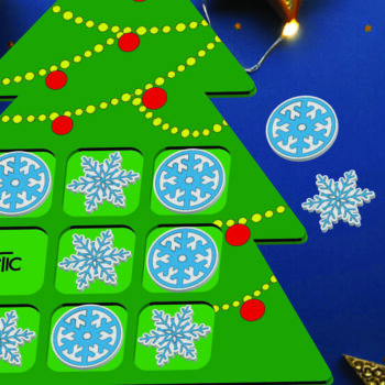 Intra απο ξύλο plywood 3mm-4mm πάχος - Χριστουγεννιάτικο παιχνίδι Tic Tac Toe Laser Cut  Δίασταση 15x15 cm INTRAFABR-107769405 - Image 2