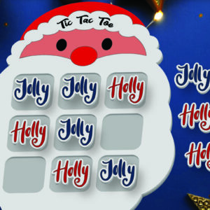 Intra απο ξύλο plywood 3mm-4mm πάχος - Χριστουγεννιάτικο παιχνίδι Tic Tac Toe Laser Cut  Δίασταση 15x15 cm INTRAFABR-107771771