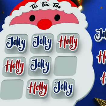 Intra απο ξύλο plywood 3mm-4mm πάχος - Χριστουγεννιάτικο παιχνίδι Tic Tac Toe Laser Cut  Δίασταση 15x15 cm INTRAFABR-107771771 - Image 2