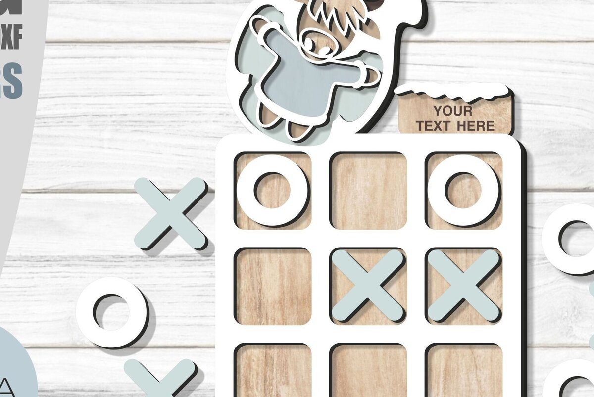 Intra απο ξύλο plywood 3mm-4mm πάχος - Χριστουγεννιάτικο  Tic Tac Toe Cut Laser  Δίασταση 15x15 cm INTRAFABR-81426338