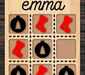 Intra απο ξύλο plywood 3mm-4mm πάχος - Χριστουγεννιάτικο παιχνίδι Tic Toc Toe με λέιζερ Δίασταση 15x15 cm INTRAFABR-76960261