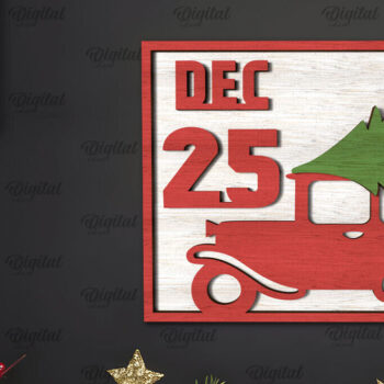 Intra απο ξύλο plywood 3mm-4mm πάχος - Πακέτο κοπής με λέιζερ Χριστουγεννιάτικο Δίσκο Δίασταση 15x15 cm INTRAFABR-107560198 - Image 4