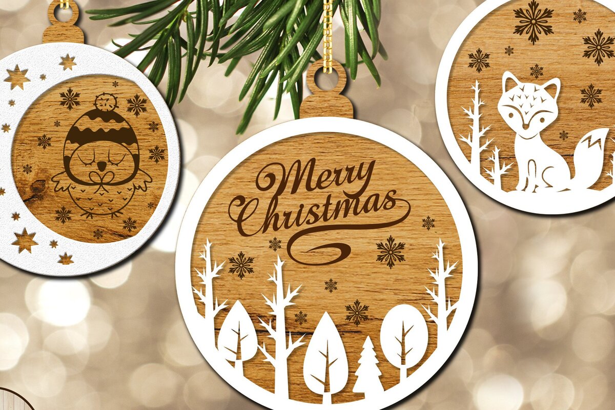 Intra απο ξύλο plywood 3mm-4mm πάχος - ΧΡΙΣΤΟΥΓΕΝΝΙΑΤΙΚΟ Πακέτο παιχνιδιών Σετ 15 Στολίδι Δίασταση 6x4 cm INTRAFABR-40122762