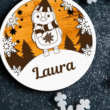 Intra απο ξύλο plywood 3mm-4mm πάχος - Πρότυπα κοπής προσαρμοσμένων ονομάτων Χριστουγέννων Δίασταση 4x4 cm INTRAFABR-84234198 - Image 3