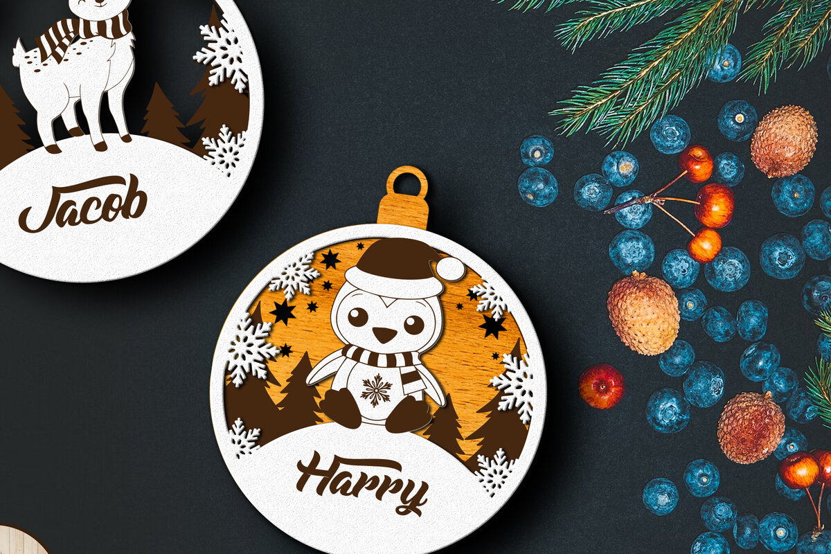 Intra απο ξύλο plywood 3mm-4mm πάχος - Χριστουγεννιάτικο παιχνίδι προσαρμοσμένο όνομα, διακόσμηση σπιτιού Δίασταση 4x4 cm INTRAFABR-84092067