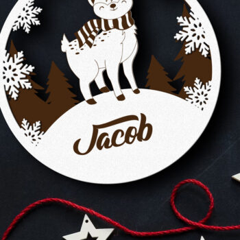 Intra απο ξύλο plywood 3mm-4mm πάχος - Χριστουγεννιάτικο παιχνίδι προσαρμοσμένο όνομα, διακόσμηση σπιτιού Δίασταση 4x4 cm INTRAFABR-84092067 - Image 2