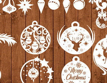 Intra απο ξύλο plywood 3mm-4mm πάχος - Christmas Toys , Christmas Laser Cut Δίασταση 15x15 cm INTRAFABR-18612944 - Image 1
