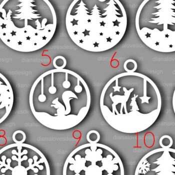 Intra απο ξύλο plywood 3mm-4mm πάχος - Χριστουγεννιάτικα παιχνίδια  Αρχεία Glowforge Δίασταση 6x6 cm INTRAFABR-37746606 - Image 3