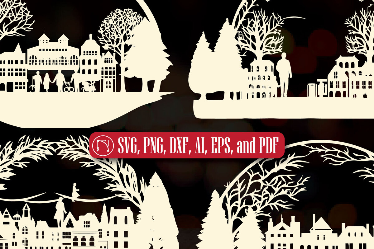 Intra απο ξύλο plywood 3mm-4mm πάχος - Πακέτο  Παραδοσιακής Πόλης Χριστουγέννων Δίασταση 4x4 cm INTRAFABR-83767734