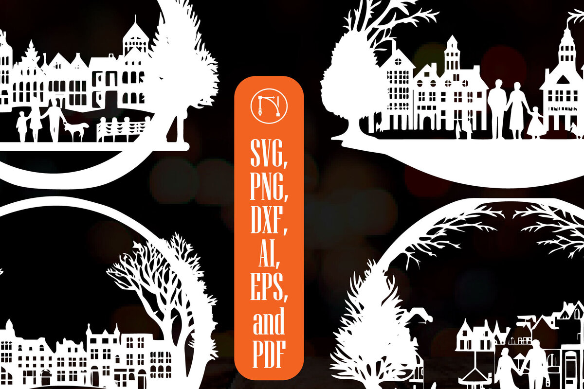 Intra απο ξύλο plywood 3mm-4mm πάχος - Πακέτο  Παραδοσιακής Πόλης Χριστουγέννων Δίασταση 4x4 cm INTRAFABR-83767935