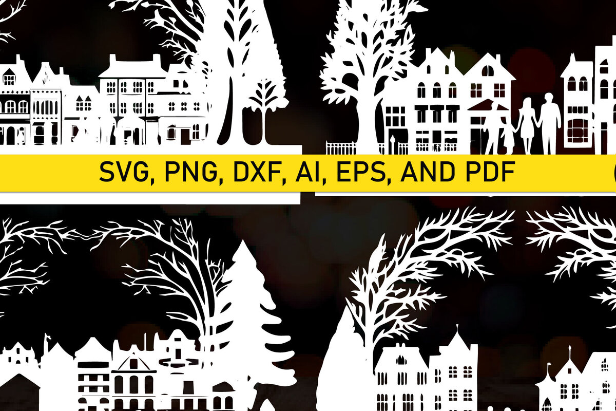 Intra απο ξύλο plywood 3mm-4mm πάχος - Πακέτο  Παραδοσιακής Πόλης Χριστουγέννων Δίασταση 4x4 cm INTRAFABR-83788966