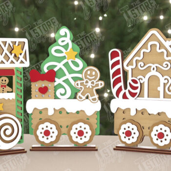 Intra απο ξύλο plywood 3mm-4mm πάχος - Πακέτο χριστουγεννιάτικου τρένου | Ιδέα δώρου | CNC Δίασταση 15x15 cm INTRAFABR-108851729 - Image 6