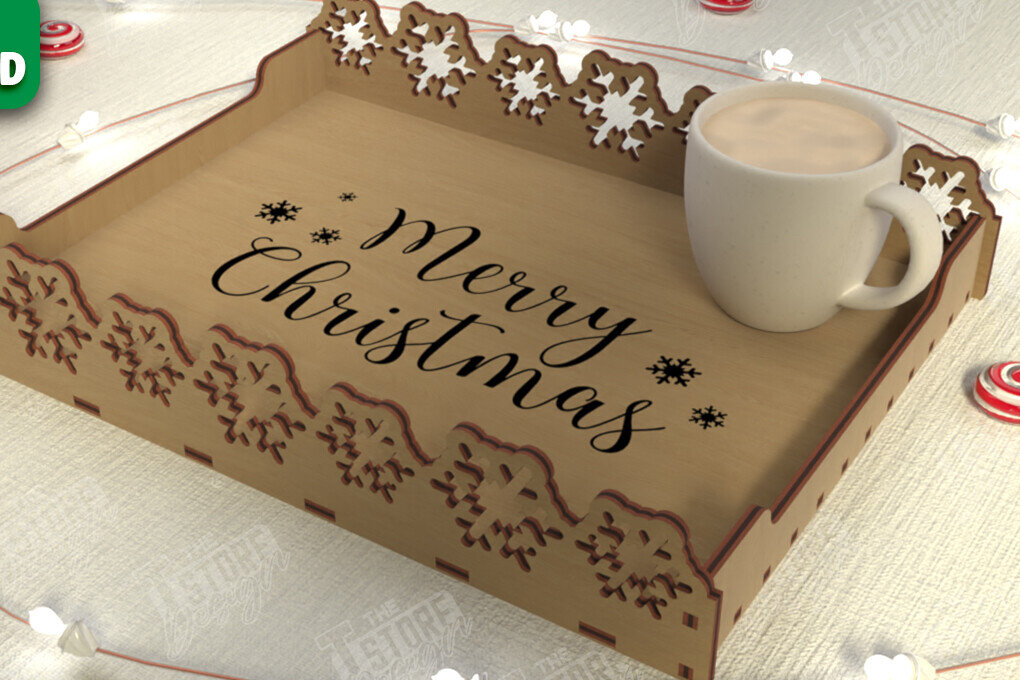 Intra απο ξύλο plywood 3mm-4mm πάχος - Χριστουγεννιάτικος Δίσκος | Δίσκος ορεκτικών για σνακ Δίασταση 15x15 cm INTRAFABR-107185706