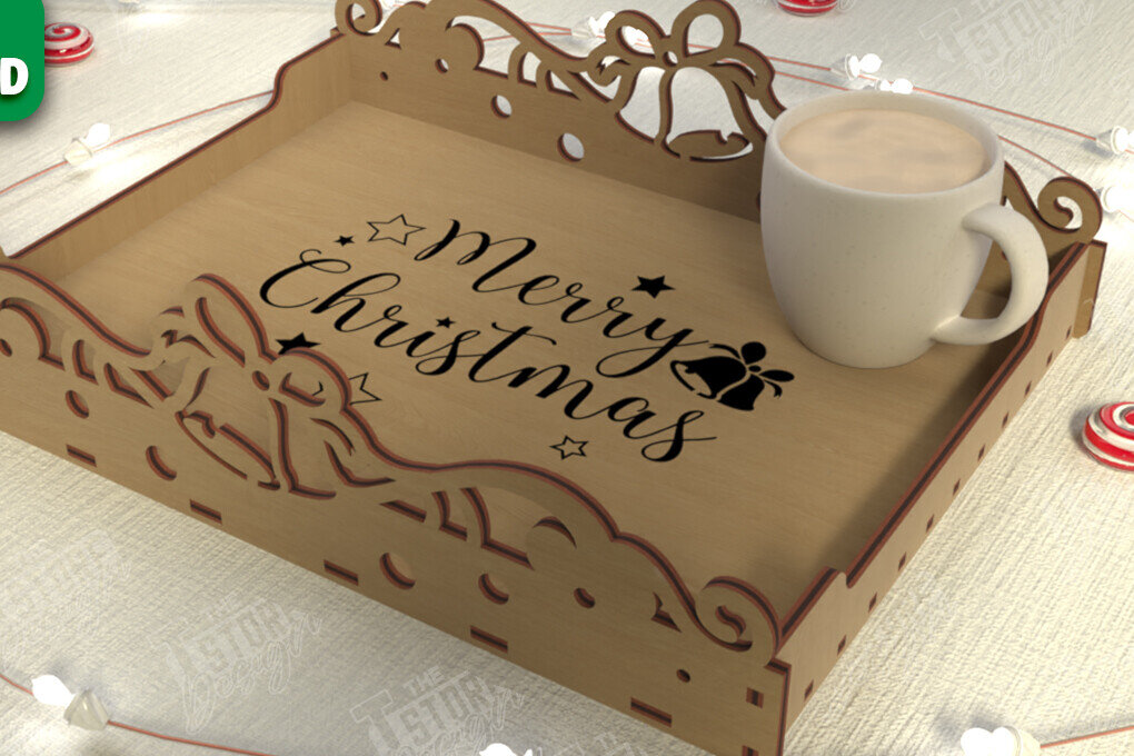 Intra απο ξύλο plywood 3mm-4mm πάχος - Χριστουγεννιάτικος Δίσκος | Δίσκος ορεκτικών για σνακ Δίασταση 15x15 cm INTRAFABR-107185646