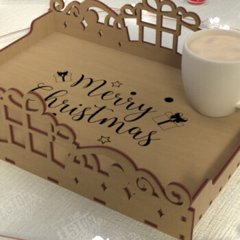 Intra απο ξύλο plywood 3mm-4mm πάχος - Χριστουγεννιάτικος Δίσκος | Δίσκος ορεκτικών για σνακ Δίασταση 15x15 cm INTRAFABR-107185651 - Image 1