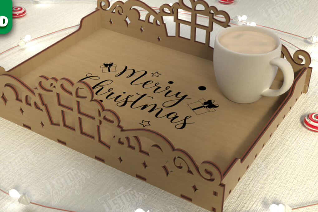 Intra απο ξύλο plywood 3mm-4mm πάχος - Χριστουγεννιάτικος Δίσκος | Δίσκος ορεκτικών για σνακ Δίασταση 15x15 cm INTRAFABR-107185651