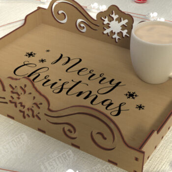 Intra απο ξύλο plywood 3mm-4mm πάχος - Χριστουγεννιάτικος Δίσκος | Δίσκος ορεκτικών για σνακ Δίασταση 15x15 cm INTRAFABR-107185667 - Image 1