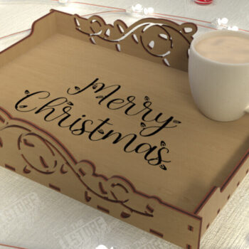 Intra απο ξύλο plywood 3mm-4mm πάχος - Χριστουγεννιάτικος Δίσκος | Δίσκος ορεκτικών για σνακ Δίασταση 15x15 cm INTRAFABR-107185685 - Image 1