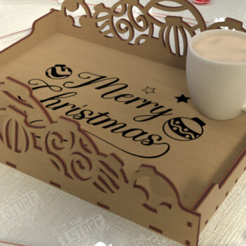 Intra απο ξύλο plywood 3mm-4mm πάχος - Χριστουγεννιάτικος Δίσκος | Δίσκος ορεκτικών για σνακ Δίασταση 15x15 cm INTRAFABR-107185691 - Image 1