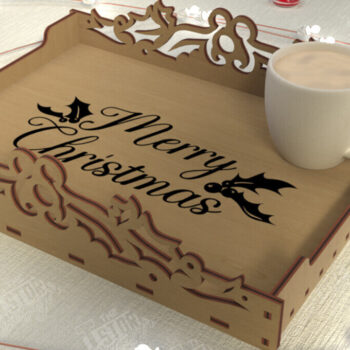 Intra απο ξύλο plywood 3mm-4mm πάχος - Χριστουγεννιάτικος Δίσκος | Δίσκος ορεκτικών για σνακ Δίασταση 15x15 cm INTRAFABR-107185643 - Image 1