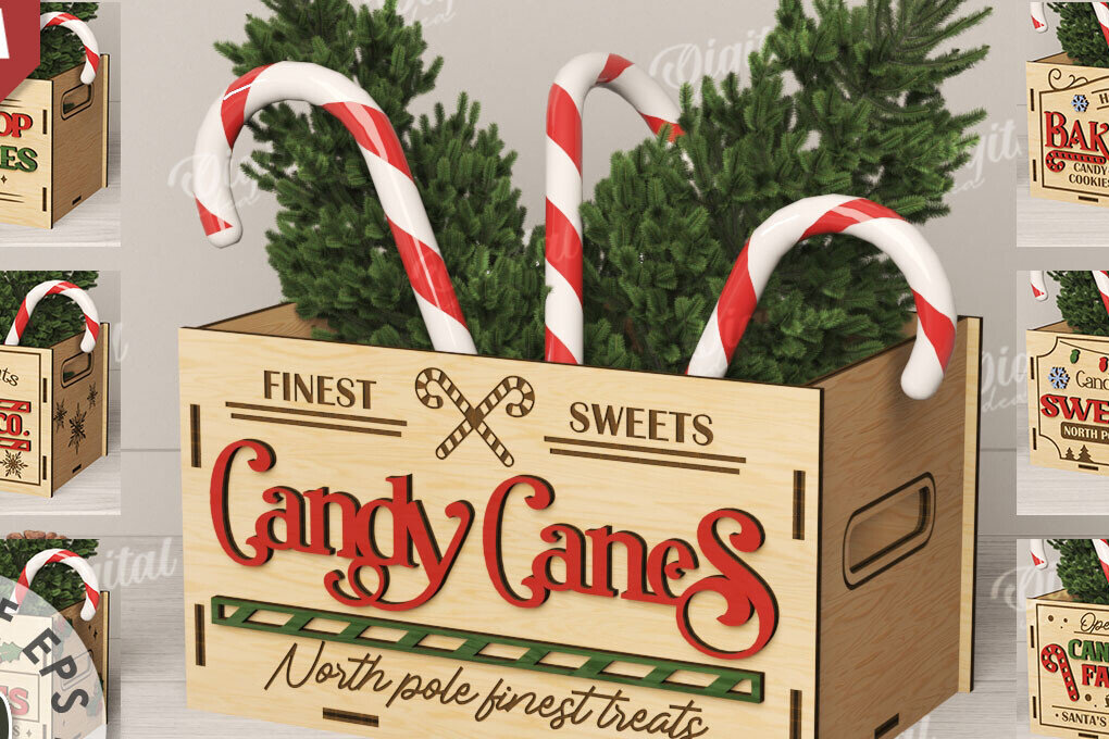 Intra απο ξύλο plywood 3mm-4mm πάχος - Κουτιά χριστουγεννιάτικων λιχουδιών Πακέτο κοπής με λέιζερ Δίασταση 15x15 cm INTRAFABR-111221711