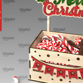 Intra απο ξύλο plywood 3mm-4mm πάχος - Κουτιά χριστουγεννιάτικων λιχουδιών Πακέτο κοπής με λέιζερ Δίασταση 15x15 cm INTRAFABR-107175741 - Image 4