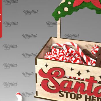 Intra απο ξύλο plywood 3mm-4mm πάχος - Κουτιά χριστουγεννιάτικων λιχουδιών Πακέτο κοπής με λέιζερ Δίασταση 15x15 cm INTRAFABR-107175741 - Image 6