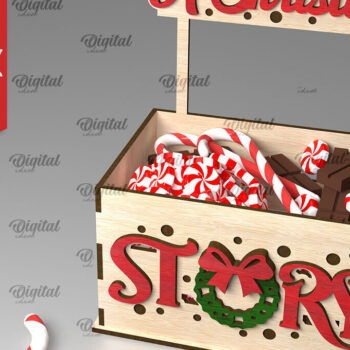 Intra απο ξύλο plywood 3mm-4mm πάχος - Κουτιά χριστουγεννιάτικων λιχουδιών Πακέτο κοπής με λέιζερ Δίασταση 15x15 cm INTRAFABR-107175741 - Image 13