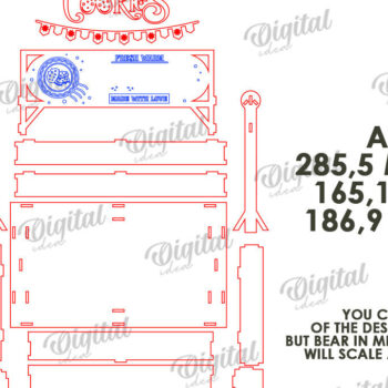 Intra απο ξύλο plywood 3mm-4mm πάχος - Χριστουγεννιάτικες λιχουδιές Shop Stand Laser cut Δίασταση 15x15 cm INTRAFABR-110111899 - Image 3
