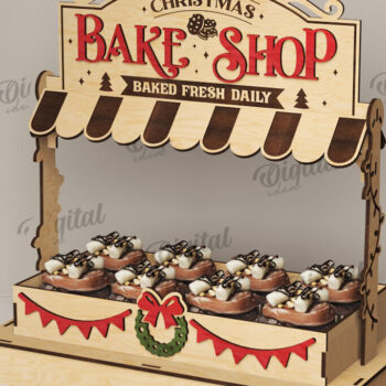 Intra απο ξύλο plywood 3mm-4mm πάχος - Χριστουγεννιάτικα κεράσματα Shop Stand  Πακέτο Δίασταση 15x15 cm INTRAFABR-110114017 - Image 6