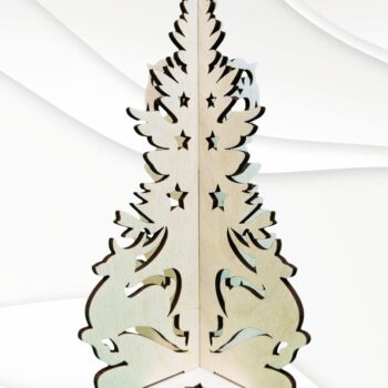 Intra απο ξύλο plywood 3mm-4mm πάχος - Χριστουγεννιάτικο δέντρο τρισδιάστατα παζλ, αρχεία λέιζερ Δίασταση 159x102 cm INTRAFABR-80694326 - Image 2