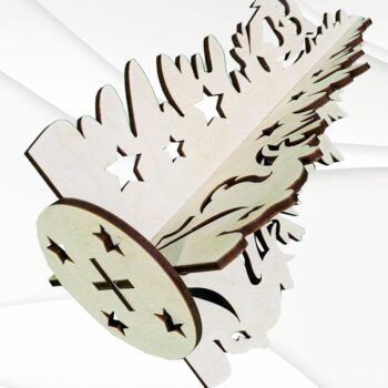 Intra απο ξύλο plywood 3mm-4mm πάχος - Χριστουγεννιάτικο δέντρο τρισδιάστατα παζλ, αρχεία λέιζερ Δίασταση 159x102 cm INTRAFABR-80694326 - Image 5