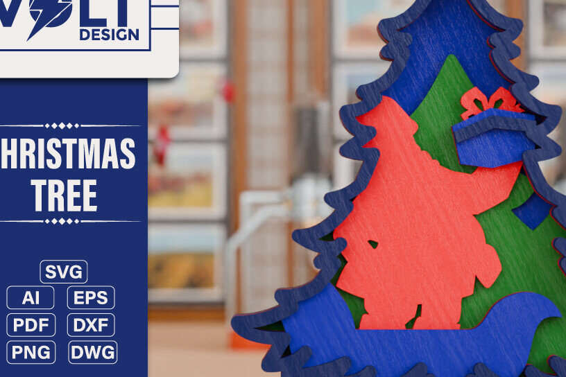 Intra απο ξύλο plywood 3mm-4mm πάχος - Χριστουγεννιάτικο Δέντρο 3D  Multilayer BNDLE Δίασταση 20x25 cm INTRAFABR-108981151