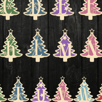 Intra απο ξύλο plywood 3mm-4mm πάχος - Στολίδια αλφαβήτου Χριστουγεννιάτικου Δέντρου Δίασταση 6x6 cm INTRAFABR-108364016 - Image 1