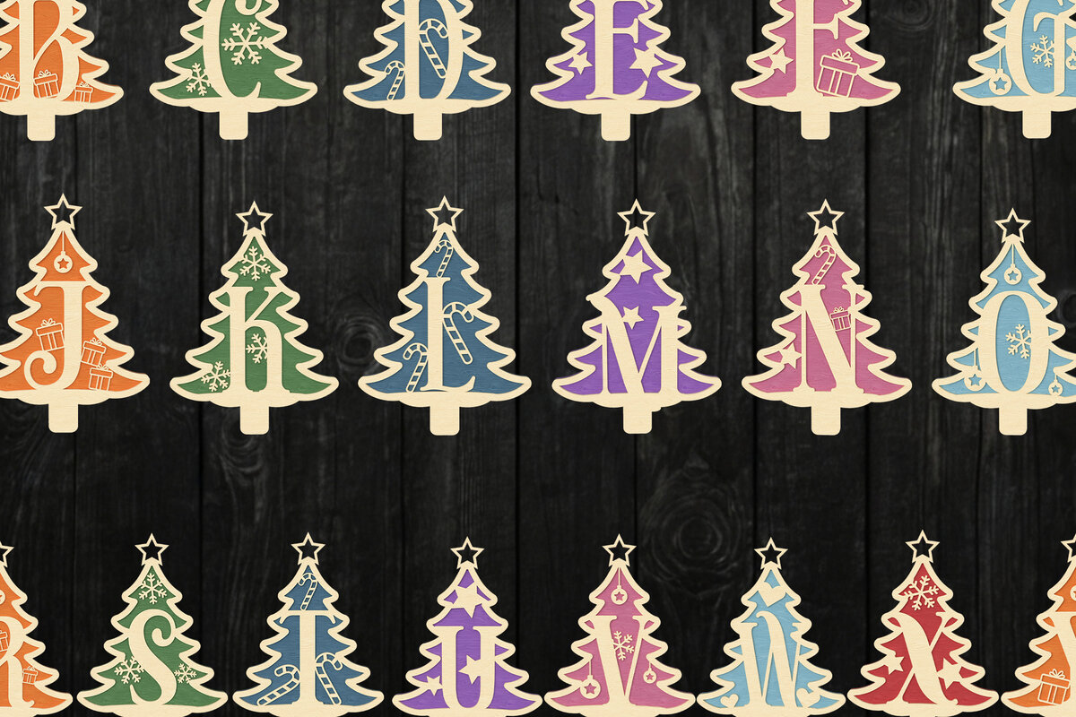 Intra απο ξύλο plywood 3mm-4mm πάχος - Στολίδια αλφαβήτου Χριστουγεννιάτικου Δέντρου Δίασταση 6x6 cm INTRAFABR-108364016