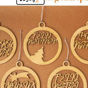 Intra απο ξύλο plywood 3mm-4mm πάχος - Χριστουγεννιάτικο Δέντρο Μπάλες3  για  Δίασταση 30x20 cm INTRAFABR-82318070