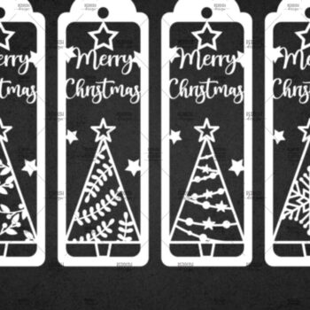 Intra απο ξύλο plywood 3mm-4mm πάχος - Χριστουγεννιάτικο δέντρο σελιδοδείκτες Χαρτί κοπής  Δίασταση 15x15 cm INTRAFABR-108582401 - Image 1