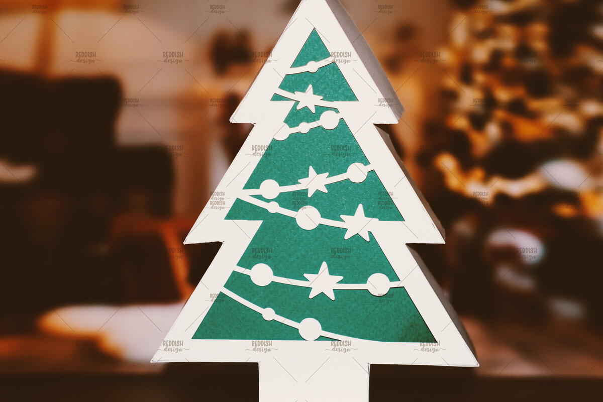 Intra απο ξύλο plywood 3mm-4mm πάχος - Χριστουγεννιάτικο Δέντρο Κουτί  Δίασταση 20x20 cm INTRAFABR-106594622