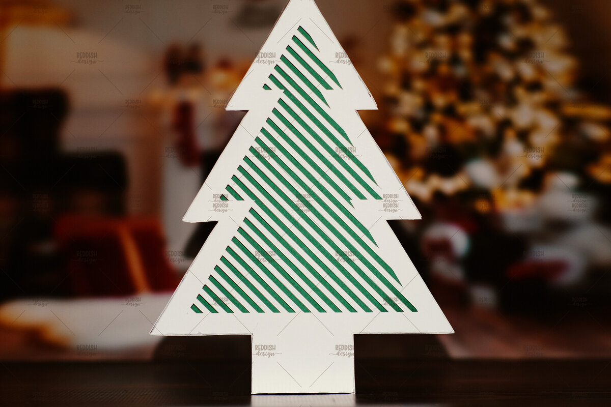 Intra απο ξύλο plywood 3mm-4mm πάχος - Χριστουγεννιάτικο Δέντρο Κουτί  Δίασταση 20x20 cm INTRAFABR-106594093